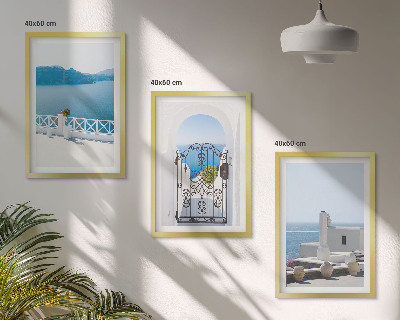 Cadre photo mural Bâtiments de la mer Blanche Grèce