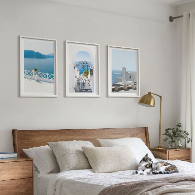 Cadre photo mural Bâtiments de la mer Blanche Grèce