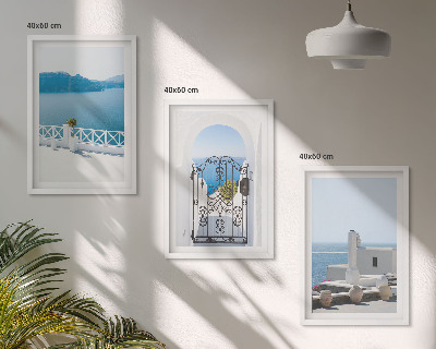 Cadre photo mural Bâtiments de la mer Blanche Grèce