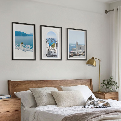 Cadre photo mural Bâtiments de la mer Blanche Grèce