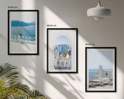 Cadre photo mural Bâtiments de la mer Blanche Grèce