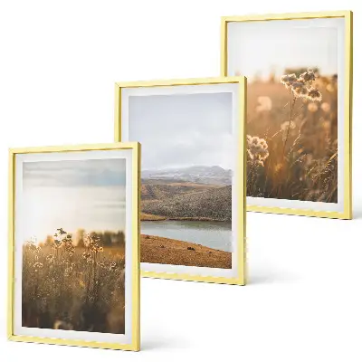 Cadre photo mural représentant des paysages de montagnes, de prairies et de lac