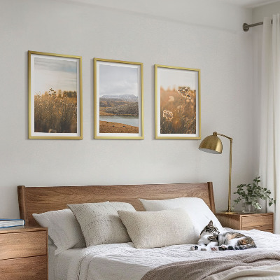 Cadre photo mural Paysages prairies montagnes lac