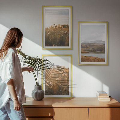 Cadre photo mural Paysages prairies montagnes lac