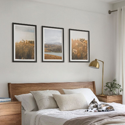 Cadre photo mural Paysages prairies montagnes lac