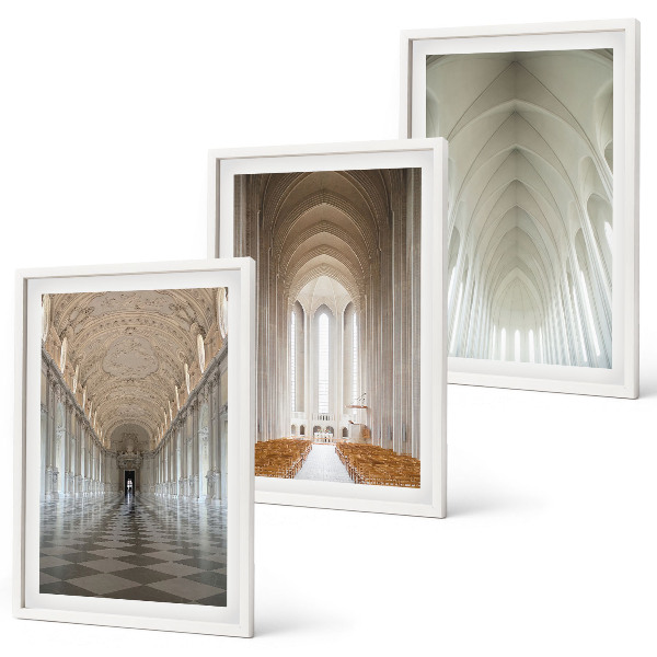 Lot de 3 tableaux pour salon Intérieurs de bâtiments historiques