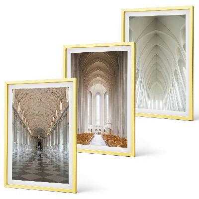 Lot de 3 tableaux pour salon Intérieurs de bâtiments historiques