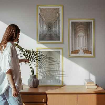 Lot de 3 tableaux pour salon Intérieurs de bâtiments historiques