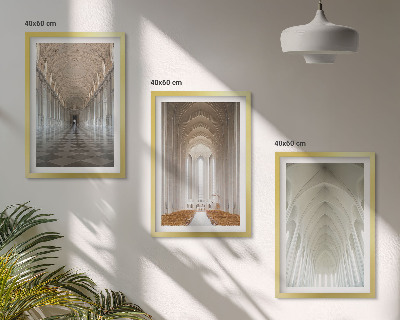 Lot de 3 tableaux pour salon Intérieurs de bâtiments historiques
