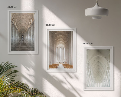 Lot de 3 tableaux pour salon Intérieurs de bâtiments historiques
