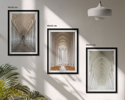 Lot de 3 tableaux pour salon Intérieurs de bâtiments historiques