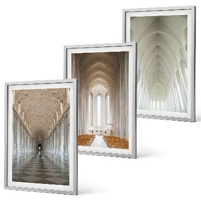 Lot de 3 tableaux pour salon Intérieurs de bâtiments historiques