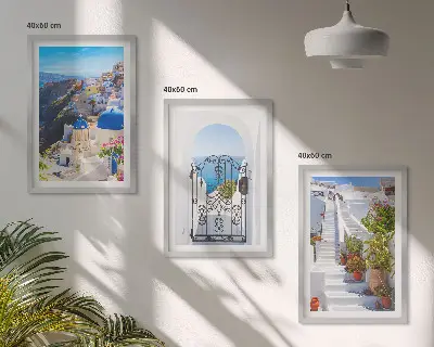 Cadre photo mural représentant l'architecture d'Oia à Santorin