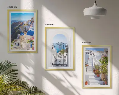 Cadre photo mural représentant l'architecture d'Oia à Santorin