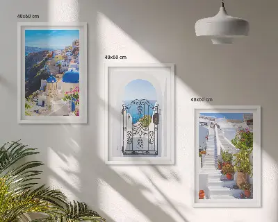 Cadre photo mural représentant l'architecture d'Oia à Santorin