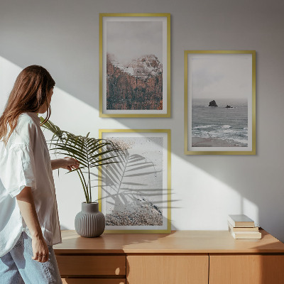 Cadre photo mural Montagnes, nuages, mer, sable, nature