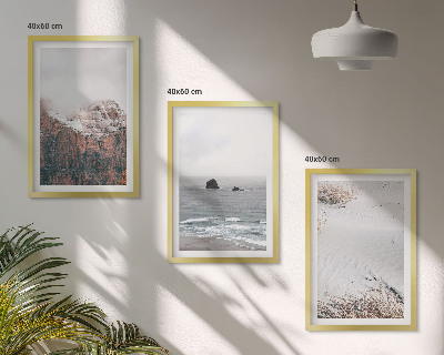 Cadre photo mural Montagnes, nuages, mer, sable, nature