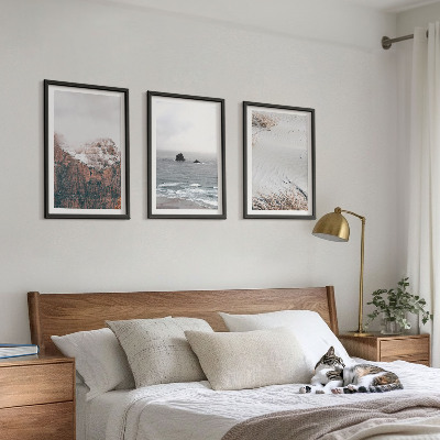 Cadre photo mural Montagnes, nuages, mer, sable, nature