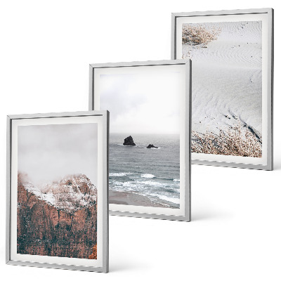 Cadre photo mural Montagnes, nuages, mer, sable, nature