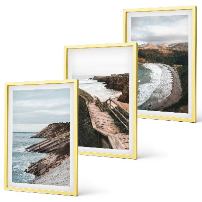 Lot de 3 tableaux pour salon Vues sur les falaises, paysages de plage