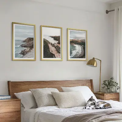 Lot de 3 tableaux pour salon vues sur les falaises et paysages de plage