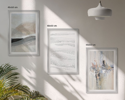 Lot de 3 tableaux pour salon Motifs terrestres abstraits