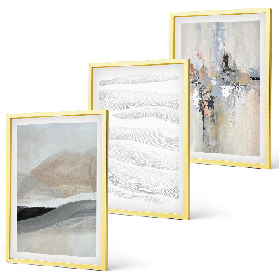 Lot de 3 tableaux pour salon Motifs terrestres abstraits