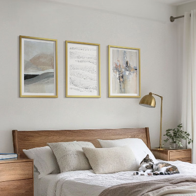 Lot de 3 tableaux pour salon Motifs terrestres abstraits