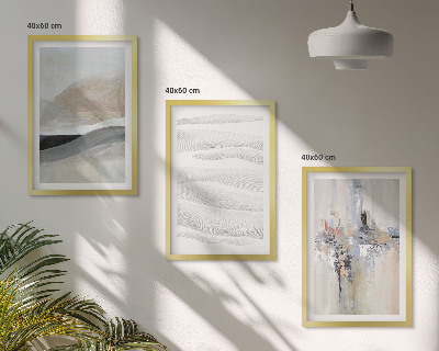 Lot de 3 tableaux pour salon Motifs terrestres abstraits