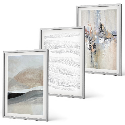 Lot de 3 tableaux pour salon Motifs terrestres abstraits