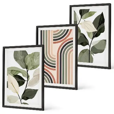 Cadre photo mural à motifs végétaux géométriques