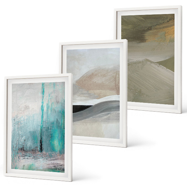 Lot de 3 tableaux pour salon Décorations abstraites peintes