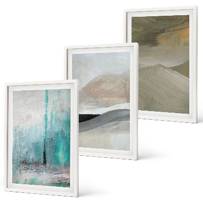 Lot de 3 tableaux pour salon Décorations abstraites peintes