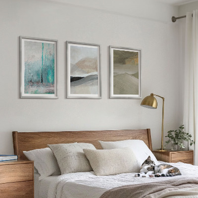 Lot de 3 tableaux pour salon Décorations abstraites peintes