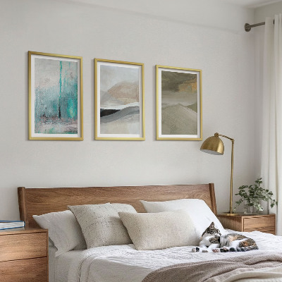 Lot de 3 tableaux pour salon Décorations abstraites peintes