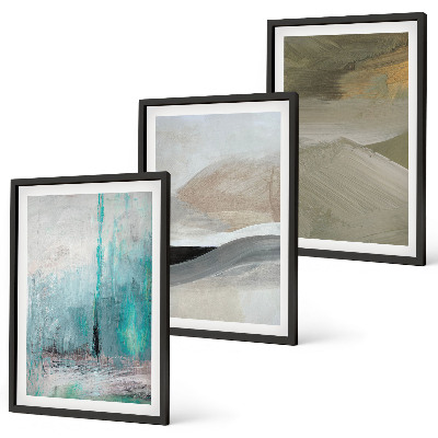 Lot de 3 tableaux pour salon Décorations abstraites peintes