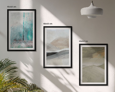 Lot de 3 tableaux pour salon Décorations abstraites peintes