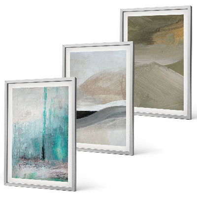 Lot de 3 tableaux pour salon Décorations abstraites peintes