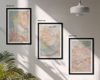 Lot de 3 tableaux pour salon Motifs pastel abstraits