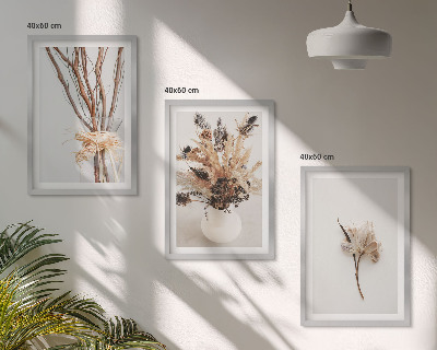 Cadre photo mural Fleurs et branches minimalistes