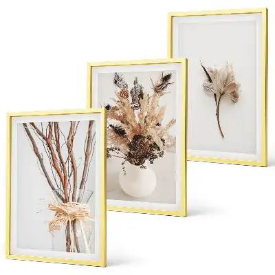 Cadre photo mural motif fleurs et branches minimalistes