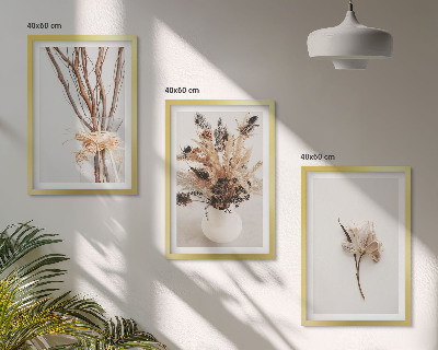 Cadre photo mural Fleurs et branches minimalistes
