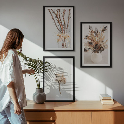 Cadre photo mural Fleurs et branches minimalistes