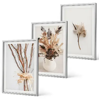 Cadre photo mural motif fleurs et branches minimalistes