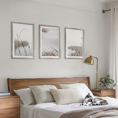 Lot de 3 tableaux pour salon Végétation aquatique en été