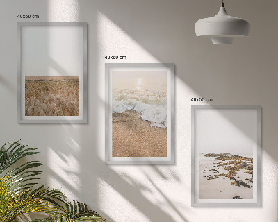 Cadre photo mural Plage, vagues, galets, été