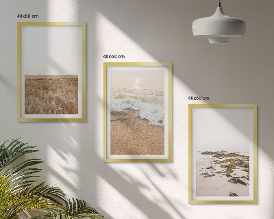 Cadre photo mural Plage, vagues, galets, été