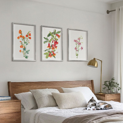 Cadre photo mural Peinture florale rétro vintage
