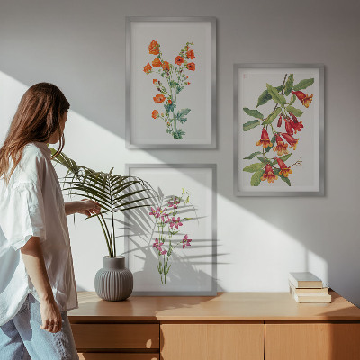 Cadre photo mural Peinture florale rétro vintage