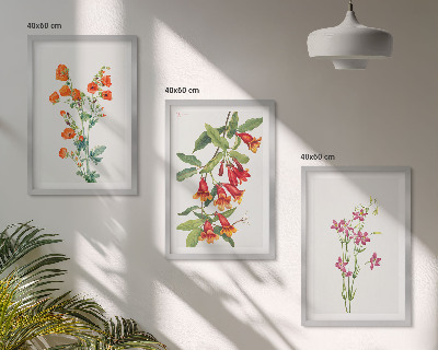 Cadre photo mural Peinture florale rétro vintage